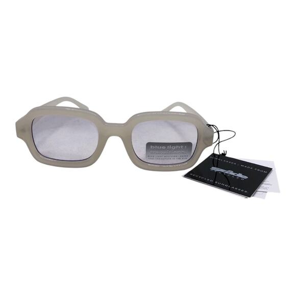 SZADE NIB Watts Ash Bubblegum Sustainable On Trend Rectangular Frame Sunglasses - Picture 6 of 16